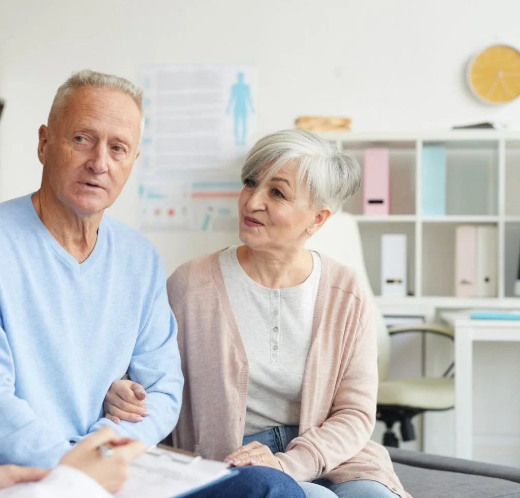 A senior couple in consultation at High Street Family Practice